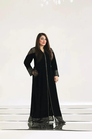 Velvet Open-Front Gown 
