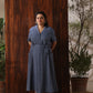 The Slate Blue Linen Shirt Dress