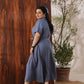 The Slate Blue Linen Shirt Dress