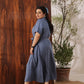 The Slate Blue Linen Shirt Dress